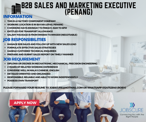 SALES AND MARKETING EXECUTIVE (MISUMI) PENANG