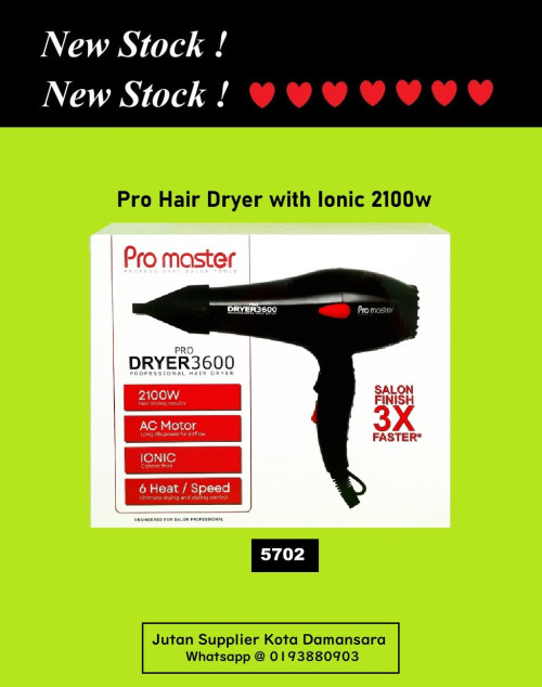 6 5702 Pro Hair Dryer with Ionic 2100w
