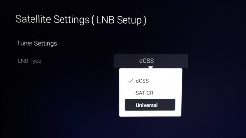 Ultra Box LNB options Universal, SatCR, DCSS