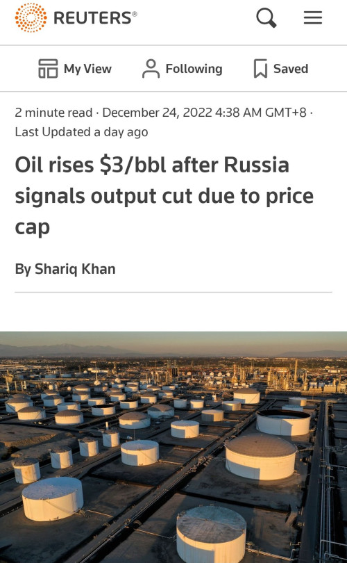 Oil rises $3/bbl after Russia signals output cut