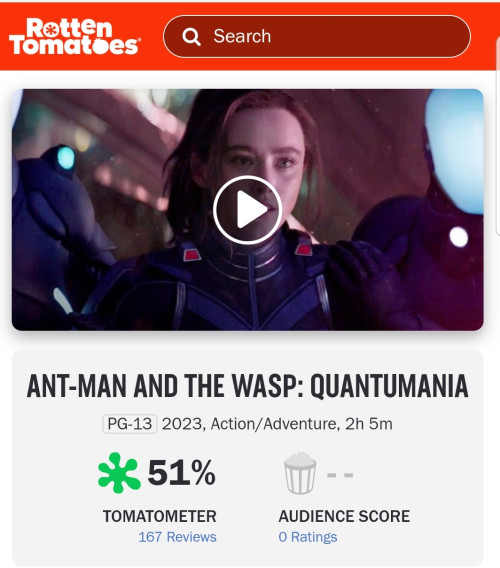 Why is Ant-Man and the Wasp: Quantumania's score on Rotten Tomatoes and  Metacritic so low? - Quora
