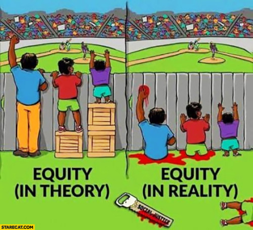 equity in theory vs equity in reality everyone got their legs cut off