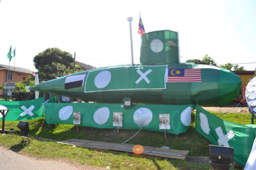 PAS submarine clean berthed on land