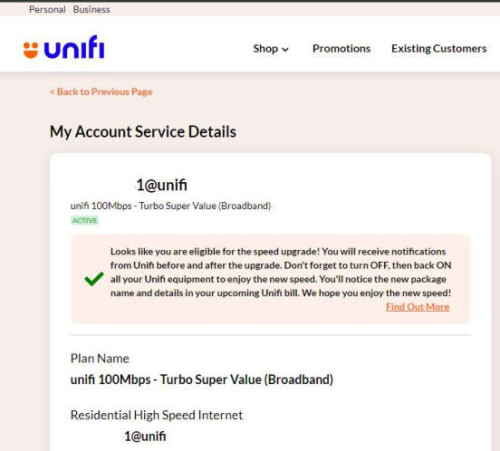 Unifi Free Speed Upgrade