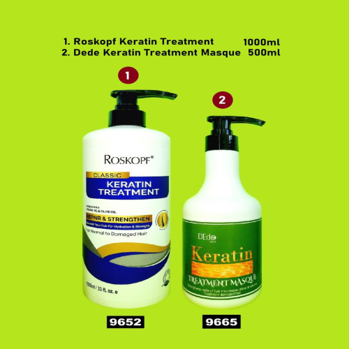 13ddd 9652 Roskopf Keratin Treatment 1000ml, 9665 Dede Keratin Treatment Masque 500ml