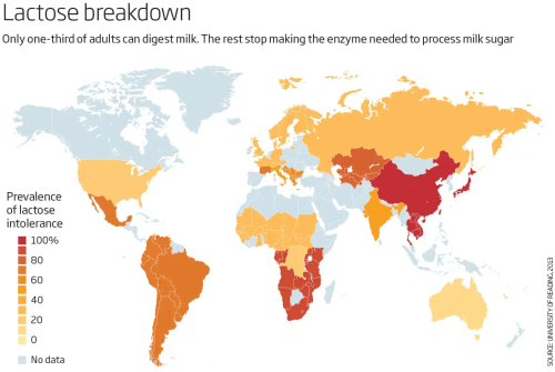 lactose intolerance map