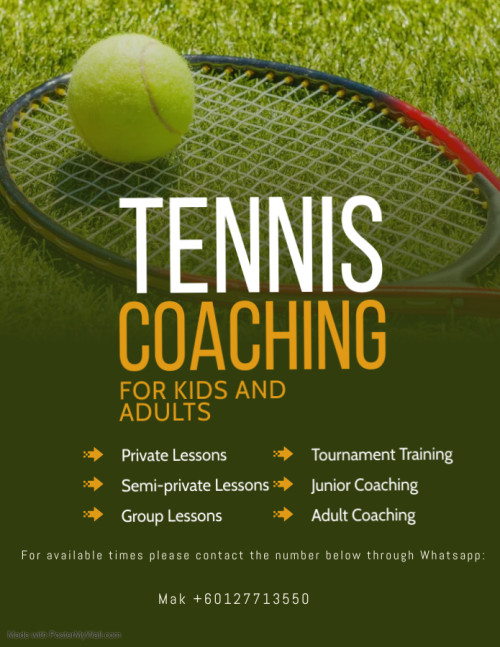 Tennis Lessons Flyer Made with PosterMyWall