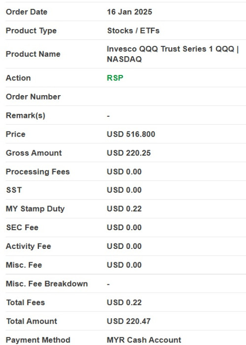 Screen shot 1 without Processing Fees