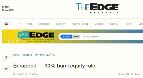 30% Bumi