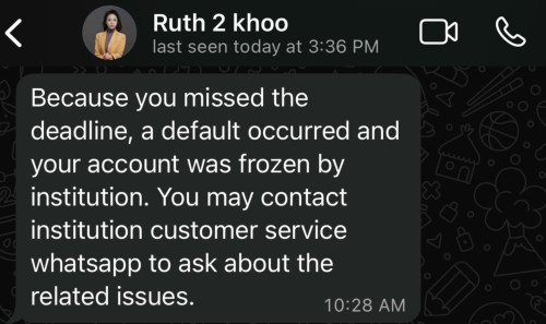 scam message ruth khoo stifelone app1