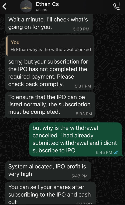 aurst final scam message