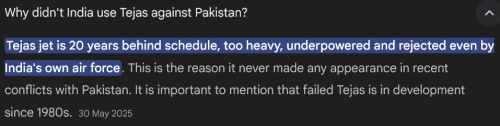 Screenshot 2025 11 22 at 02 04 17 India didn’t use Tejas in Operation Sindoor! Google Search