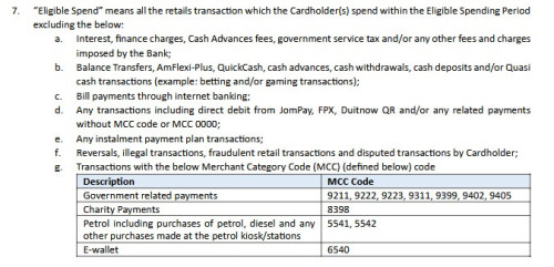 spending criteria