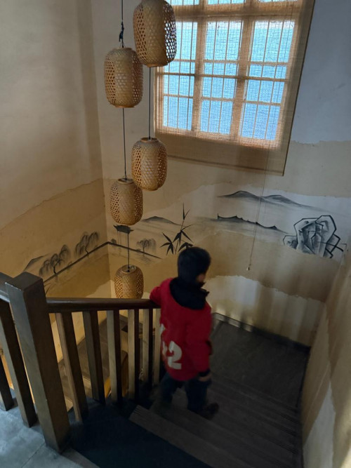 Ah Boy Walking Down Staircase