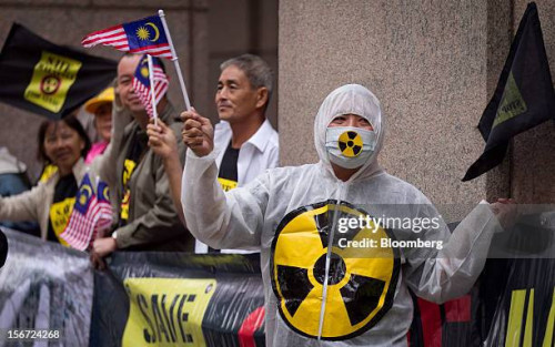 protesters from the save malaysia stop lynas group demonstrate outside the sofitel sydney 664725459