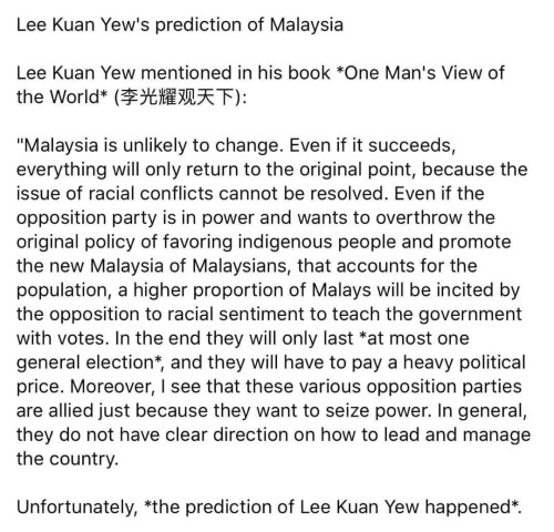 lee kuan yews prediction on malaysia came true repost from v0 awipkoolvjk41