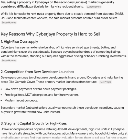 Screenshot 2026 10 12 at 11 35 11 Cyberjaya Property Market Realities Google Gemini