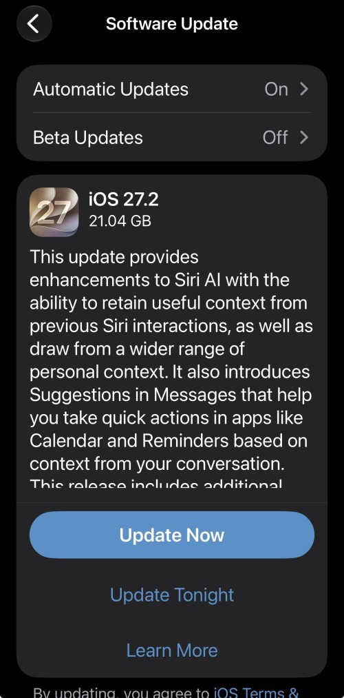 [2026] iOS 27